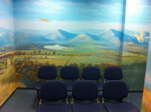 Mural in Children's waiting area in A&E